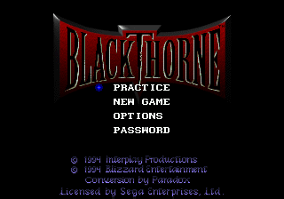 Blackthorne title screen for Sega 32X